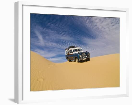 Jeep Driving Through the High Sand Dune of Western Desert, Near Siwa, Egypt, North Africa, Africa-Michael Runkel-Framed Photographic Print