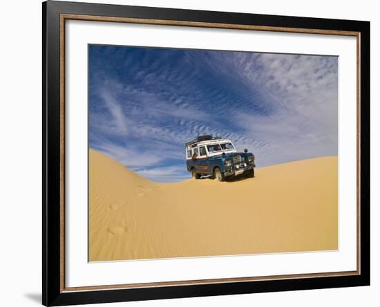 Jeep Driving Through the High Sand Dune of Western Desert, Near Siwa, Egypt, North Africa, Africa-Michael Runkel-Framed Photographic Print