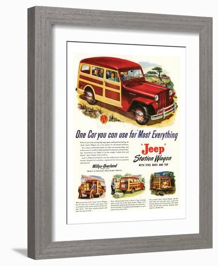 Jeep Station 'Most Everything-null-Framed Art Print