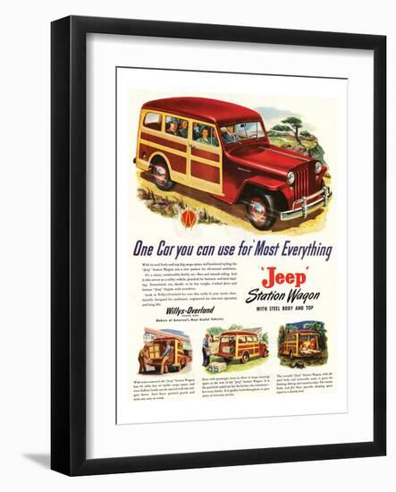 Jeep Station 'Most Everything-null-Framed Art Print