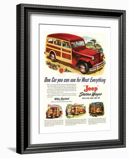 Jeep Station 'Most Everything-null-Framed Art Print