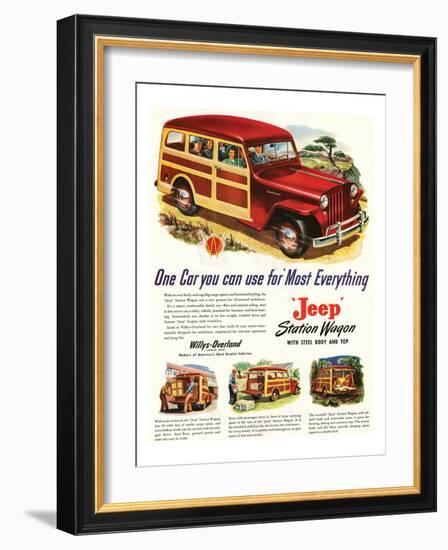 Jeep Station 'Most Everything-null-Framed Art Print