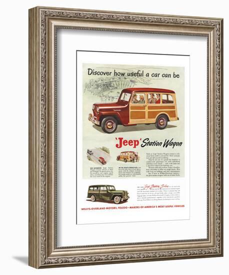 Jeep Station Wagon - Discover-null-Framed Art Print