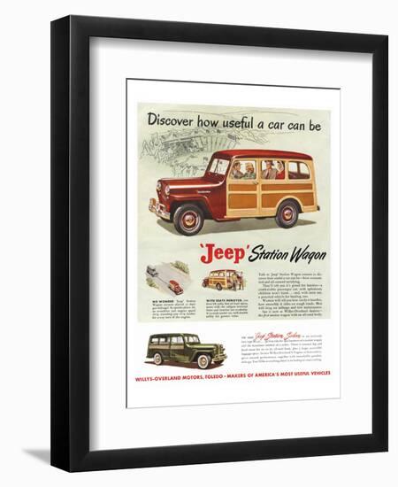 Jeep Station Wagon - Discover-null-Framed Art Print