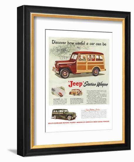 Jeep Station Wagon - Discover-null-Framed Art Print