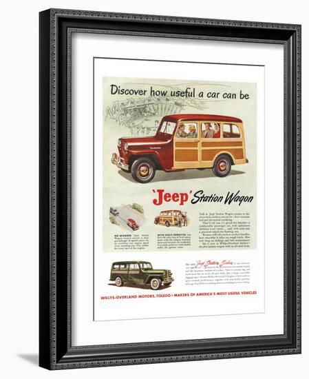 Jeep Station Wagon - Discover-null-Framed Art Print