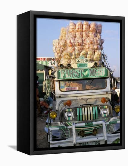 Jeepney, Port of Lucena, Southern Area, Island of Luzon, Philippines, Southeast Asia-Bruno Barbier-Framed Premier Image Canvas