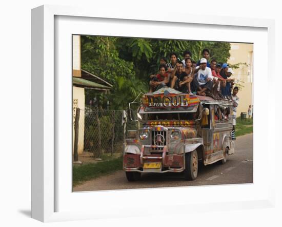 Jeepney Truck with Passengers Crowded on Roof, Coron Town, Busuanga Island, Philippines-Kober Christian-Framed Photographic Print