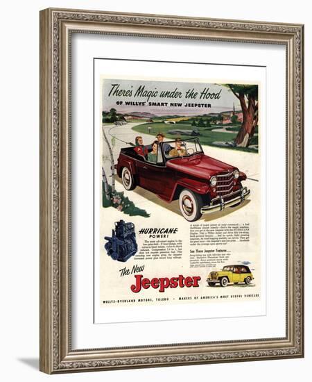 Jeepster Magic Under the Hood-null-Framed Art Print