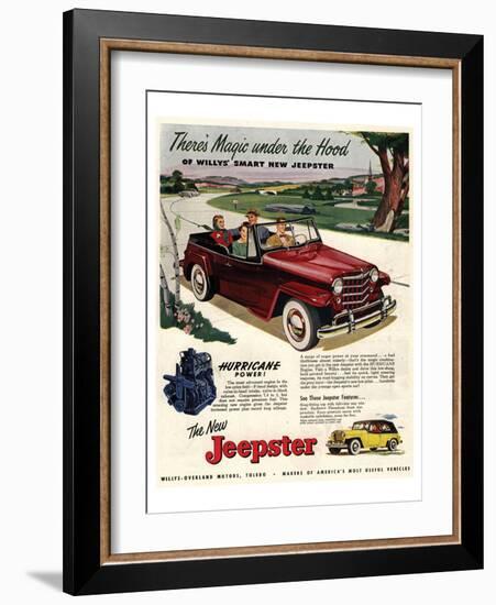 Jeepster Magic Under the Hood-null-Framed Art Print