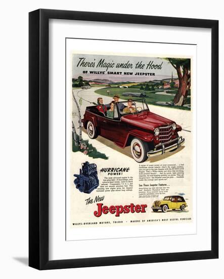 Jeepster Magic Under the Hood-null-Framed Art Print