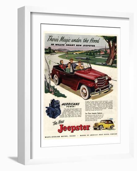 Jeepster Magic Under the Hood-null-Framed Art Print