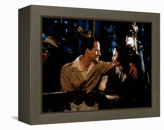 Jeff Daniels and Mia Farrow PURPLE ROSE OF CAIRO, 1985 directed by WOOD Y ALLEN (photo)-null-Framed Stretched Canvas