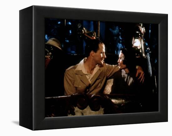 Jeff Daniels and Mia Farrow PURPLE ROSE OF CAIRO, 1985 directed by WOOD Y ALLEN (photo)-null-Framed Stretched Canvas