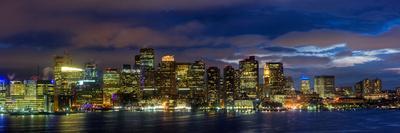Boston Skyline Panorama at Night-Jeff Kreulen-Framed Photographic Print
