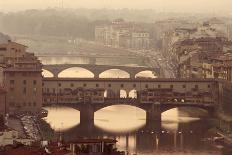 Italy, Tuscany, Florence, Ponte Vecchio and Arno River with Bridge-Jeff Spielman-Mounted Photographic Print