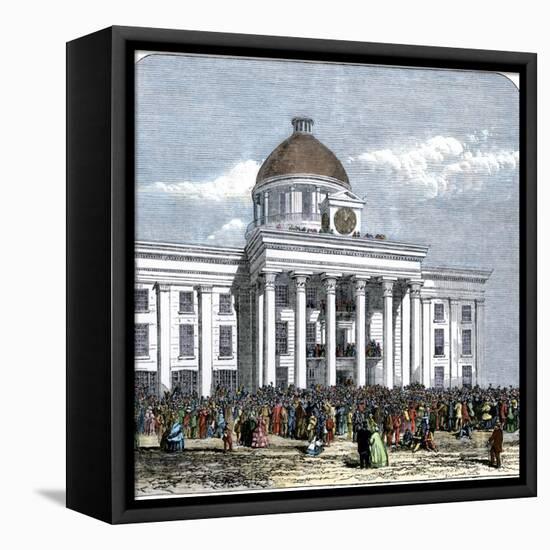 Jefferson Davis Inaugurated as President of the Confederate States of America, c.1861-null-Framed Premier Image Canvas