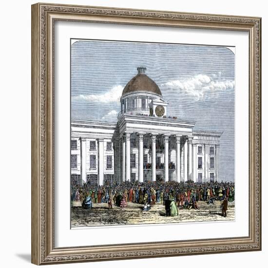 Jefferson Davis Inaugurated as President of the Confederate States of America, c.1861-null-Framed Giclee Print