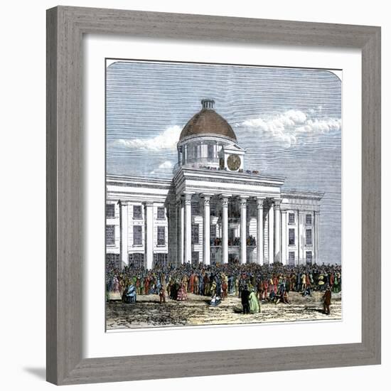 Jefferson Davis Inaugurated as President of the Confederate States of America, c.1861-null-Framed Giclee Print