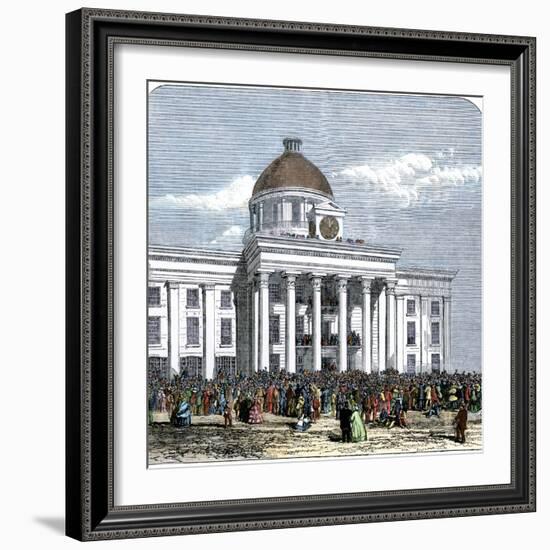 Jefferson Davis Inaugurated as President of the Confederate States of America, c.1861-null-Framed Giclee Print