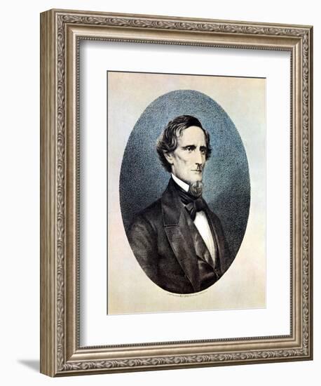 Jefferson Davis, President of the Confederate (Southern) States-Thomas Hicks-Framed Giclee Print