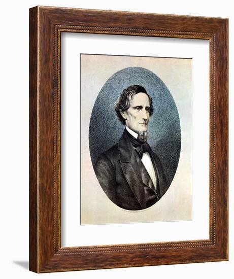 Jefferson Davis, President of the Confederate (Southern) States-Thomas Hicks-Framed Giclee Print