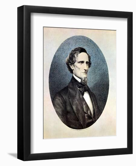 Jefferson Davis, President of the Confederate (Southern) States-Thomas Hicks-Framed Giclee Print