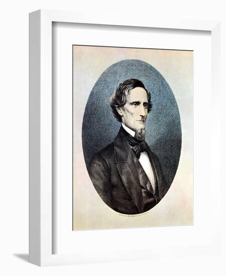 Jefferson Davis, President of the Confederate (Southern) States-Thomas Hicks-Framed Giclee Print