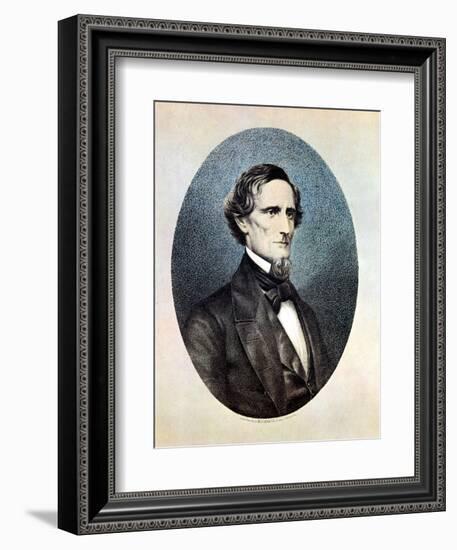 Jefferson Davis, President of the Confederate (Southern) States-Thomas Hicks-Framed Giclee Print