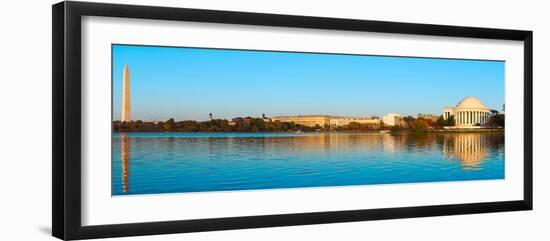 Jefferson Memorial and Washington Monument at Dusk, Tidal Basin, Washington Dc, USA-null-Framed Photographic Print