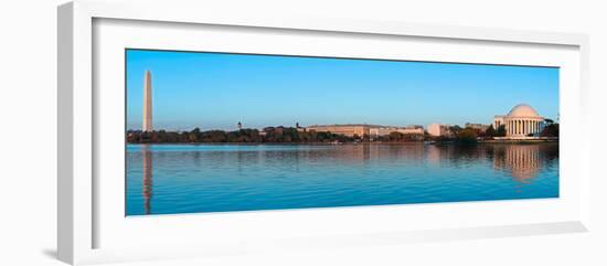 Jefferson Memorial and Washington Monument at Dusk, Tidal Basin, Washington Dc, USA-null-Framed Photographic Print