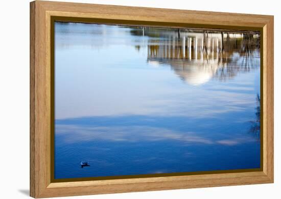 Jefferson Memorial Reflection Washington DC-null-Framed Stretched Canvas