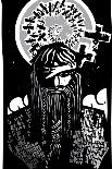 Norse God Odin with Spiral Crows-JeffreyThompson-Framed Art Print