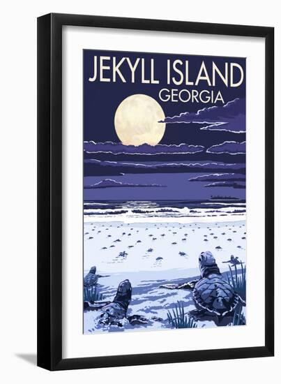 Jekyll Island, Georgia - Turtles Hatching-Lantern Press-Framed Art Print