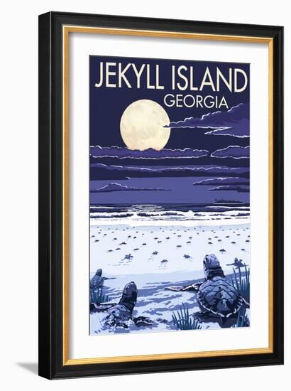 Jekyll Island, Georgia - Turtles Hatching-Lantern Press-Framed Art Print