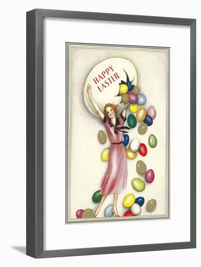 Jelly Beans Falling from Egg-null-Framed Art Print