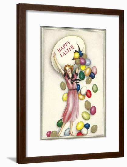 Jelly Beans Falling from Egg-null-Framed Art Print