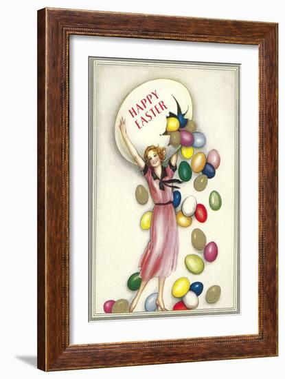 Jelly Beans Falling from Egg-null-Framed Art Print