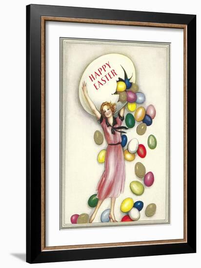 Jelly Beans Falling from Egg-null-Framed Art Print