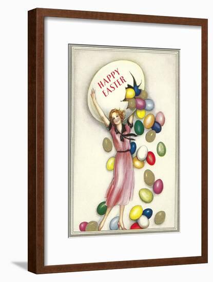 Jelly Beans Falling from Egg-null-Framed Art Print