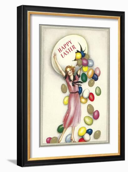 Jelly Beans Falling from Egg-null-Framed Art Print