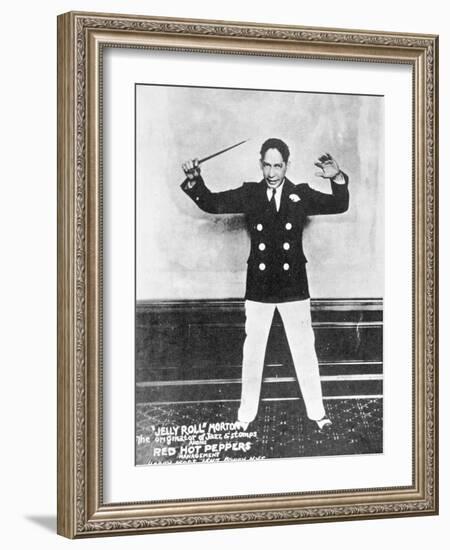 'Jelly Roll' Morton (1890-1941) (B/W Photo)-American Photographer-Framed Giclee Print