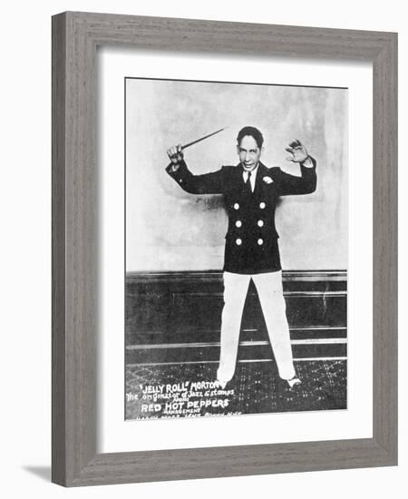 'Jelly Roll' Morton (1890-1941) (B/W Photo)-American Photographer-Framed Giclee Print