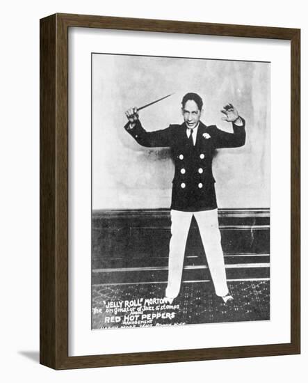 'Jelly Roll' Morton (1890-1941) (B/W Photo)-American Photographer-Framed Giclee Print