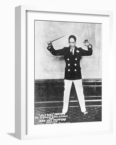 'Jelly Roll' Morton (1890-1941) (B/W Photo)-American Photographer-Framed Giclee Print