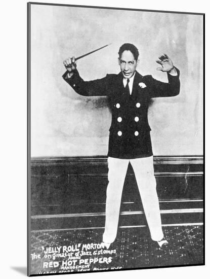 'Jelly Roll' Morton (1890-1941) (B/W Photo)-American Photographer-Mounted Giclee Print