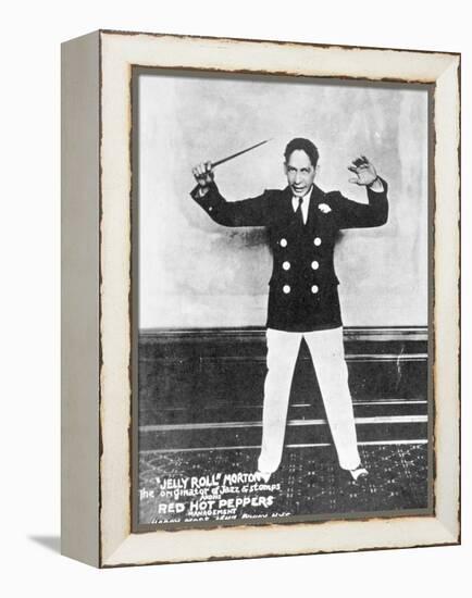 'Jelly Roll' Morton (1890-1941) (B/W Photo)-American Photographer-Framed Premier Image Canvas