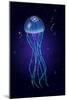 Jellyfish into the Blue-sognolucido-Mounted Art Print