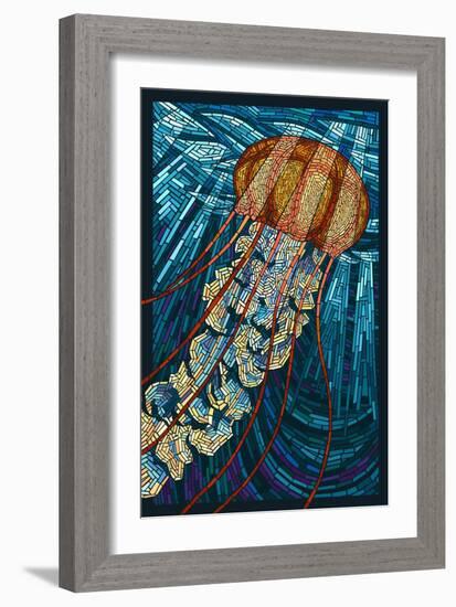 Jellyfish - Paper Mosaic-Lantern Press-Framed Art Print