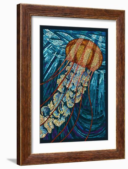 Jellyfish - Paper Mosaic-Lantern Press-Framed Art Print